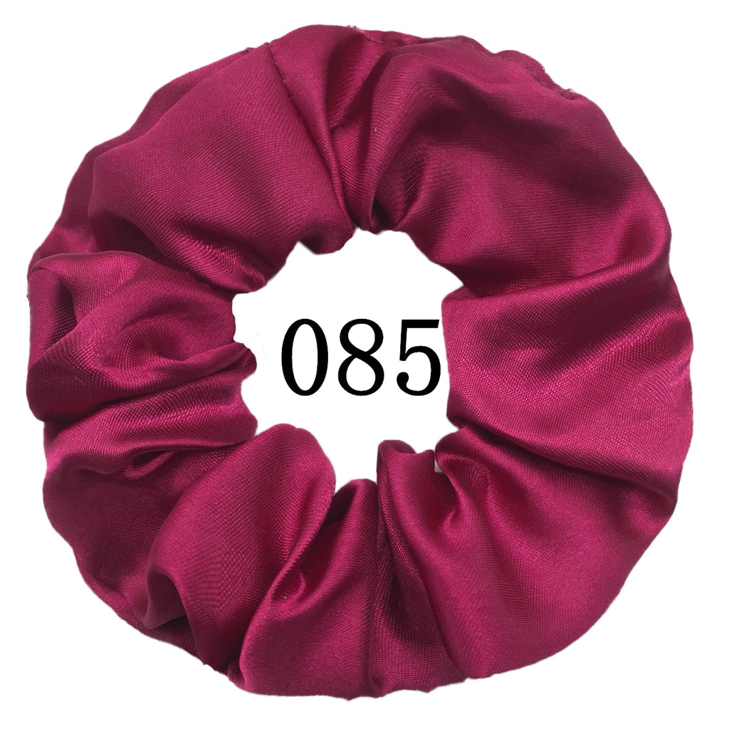 6 unids/lote, bandas para el pelo, lazos, cuerdas, soporte para cola de caballo para mujeres o niñas, accesorios, tocados de satén, Color sólido 100