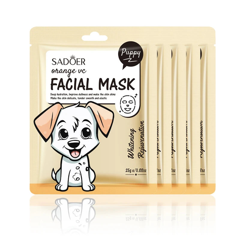 5 uds SADOER dibujos animados frutas frescas máscaras faciales hidratante calmante iluminador mascarilla Facial hidratante para el cuidado de la piel Facial