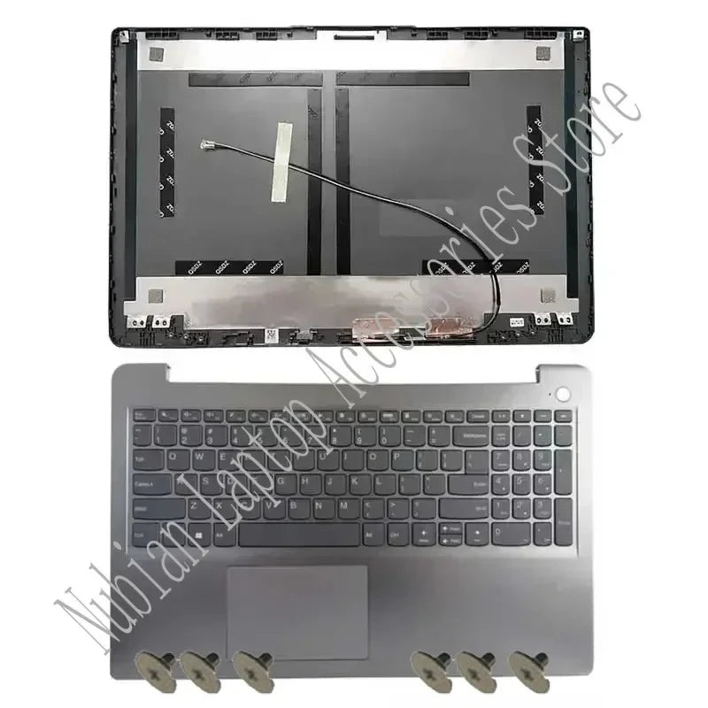 Nuevo para IdeaPad 3 15ADA6 15ITL6 15ALC6 2021: Cubierta trasera LCD, bisel frontal, reposamanos, carcasa inferior, teclado y bisagras para portátil