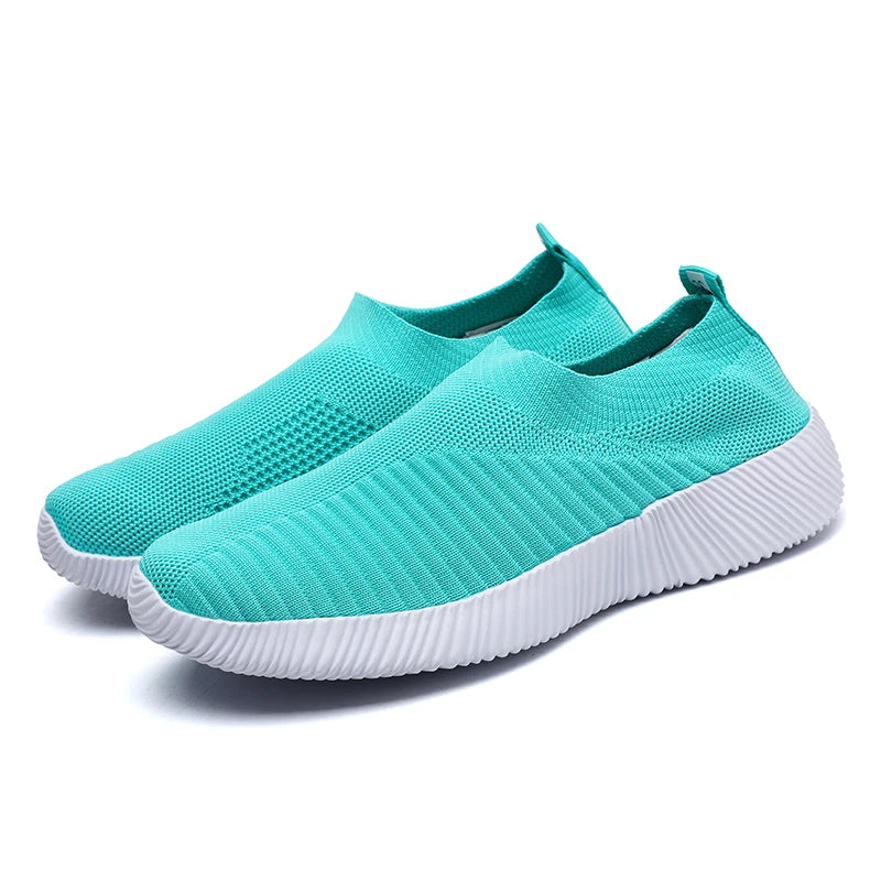 Zapatos vulcanizados para mujer, zapatillas de deporte de alta calidad para mujer, zapatos planos sin cordones, mocasines para mujer de talla grande 43, zapatos planos para caminar