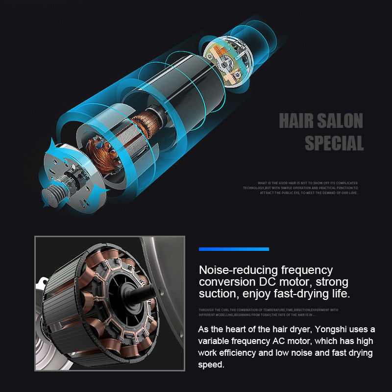 Secador de pelo 2200W, potente secador de pelo profesional, calentamiento rápido, ajuste frío y caliente, secador de aire iónico con colector de aire