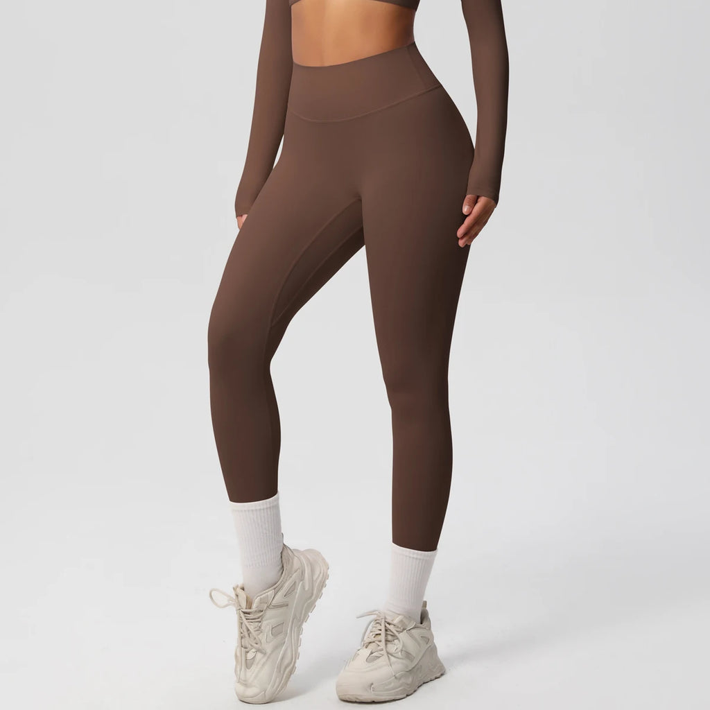 Mallas de Yoga de cintura alta para mujer, mallas con sensación desnuda, Fitness, correr, pantalones de Yoga, mallas ajustadas de gimnasio energético, mallas de entrenamiento informales