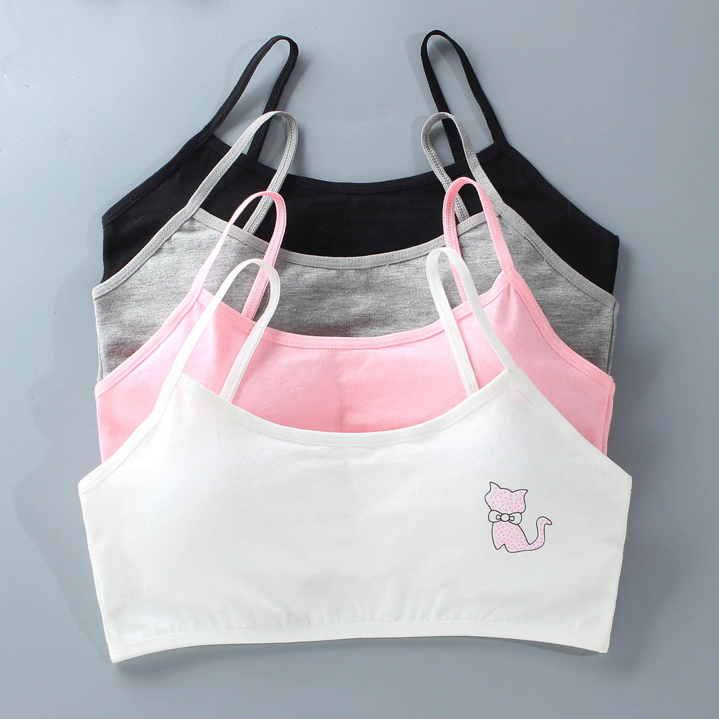 5 unids/lote Teeange niñas pequeñas sujetadores de entrenamiento Purbery School Girl Sujetador deportivo niños almohadilla para el pecho desmontable ropa interior niños Tops de tubo