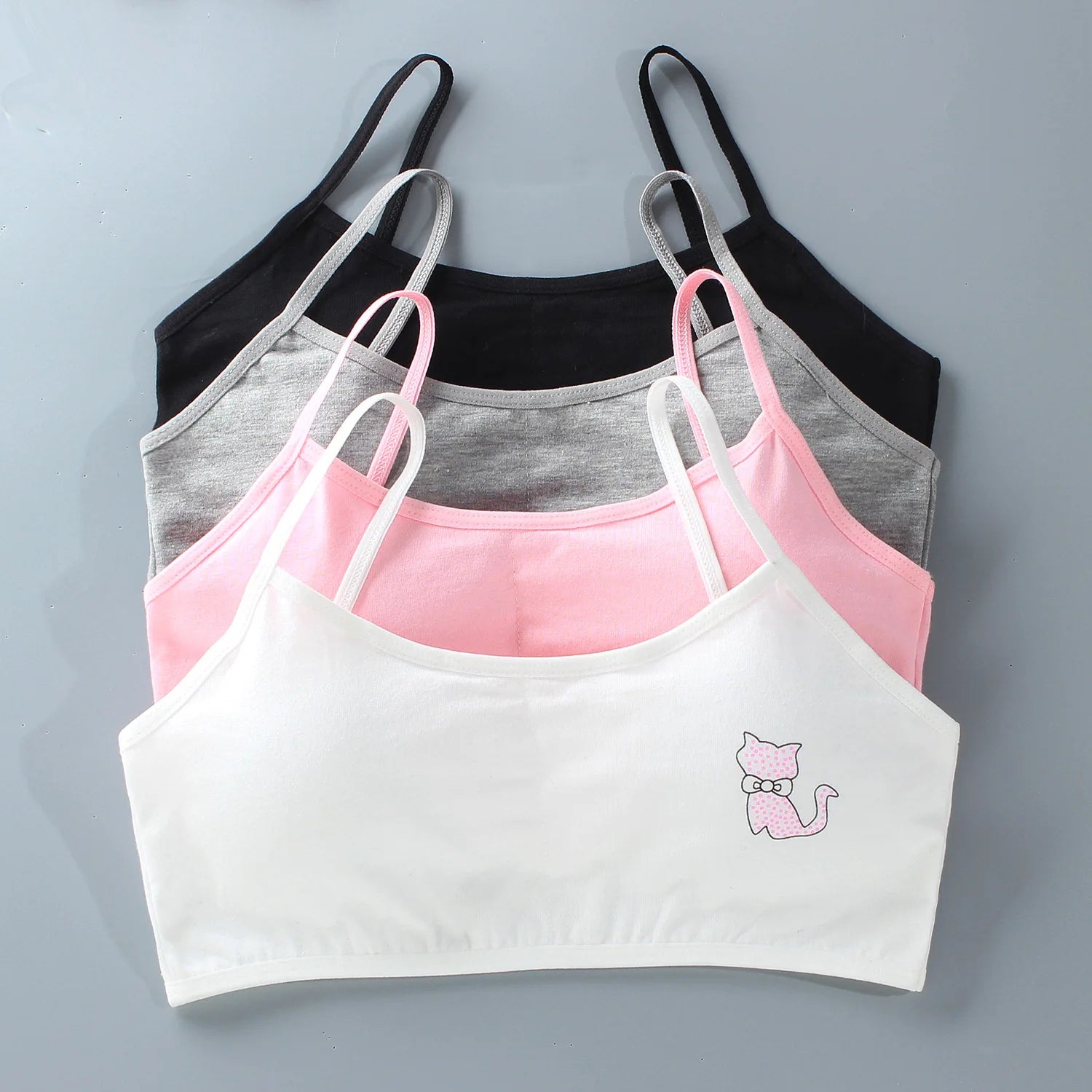 5 unids/lote Teeange niñas pequeñas sujetadores de entrenamiento Purbery School Girl Sujetador deportivo niños almohadilla para el pecho desmontable ropa interior niños Tops de tubo