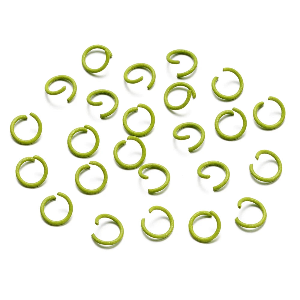 100 unids/lote 1,2x10mm anillos abiertos coloridos conector de anillo de salto dividido para hacer joyería Diy accesorios suministros