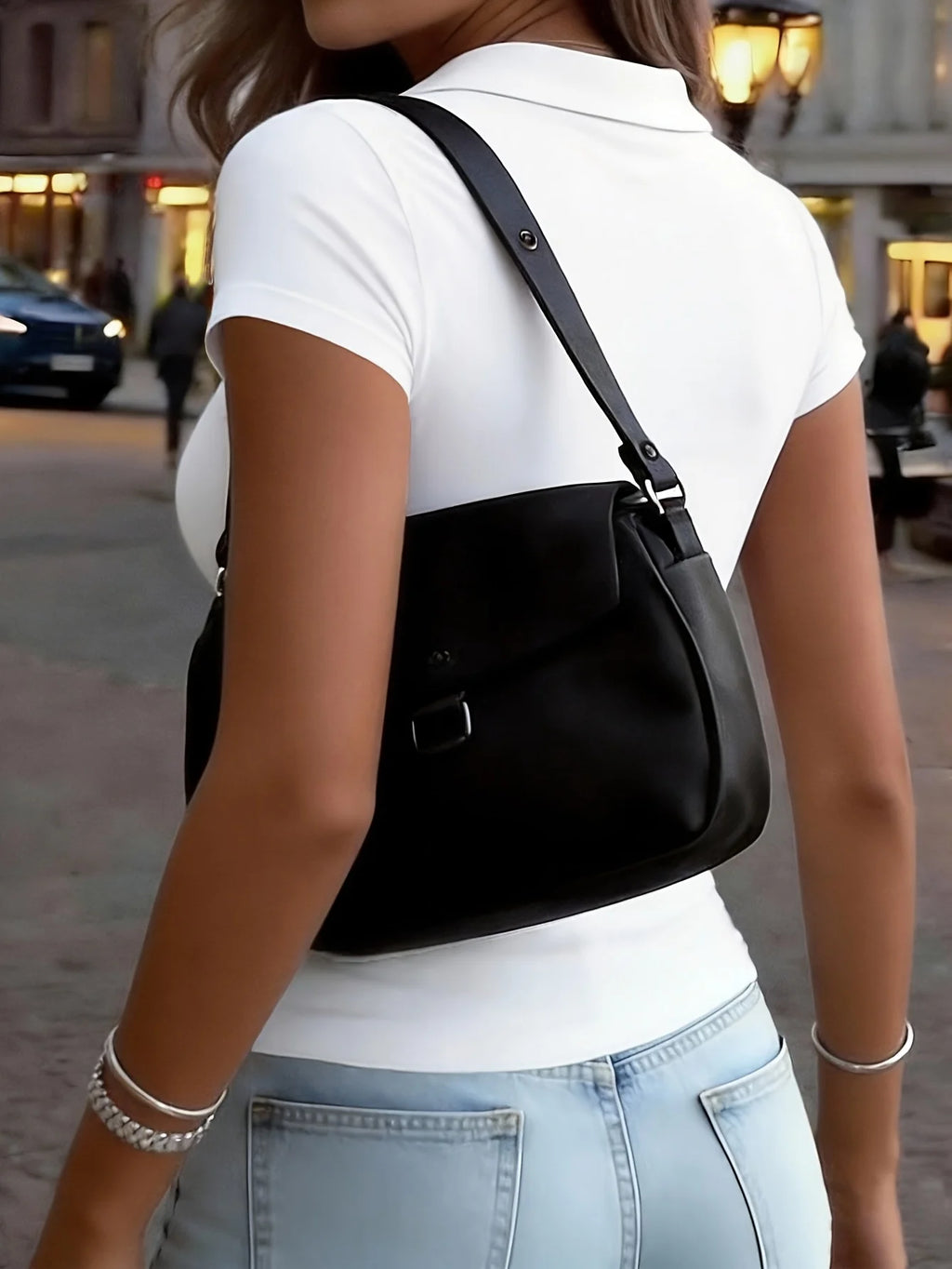 Camiseta POLO blanca de manga corta para mujer, estilo punk, holgada y cómoda, para vacaciones, de verano