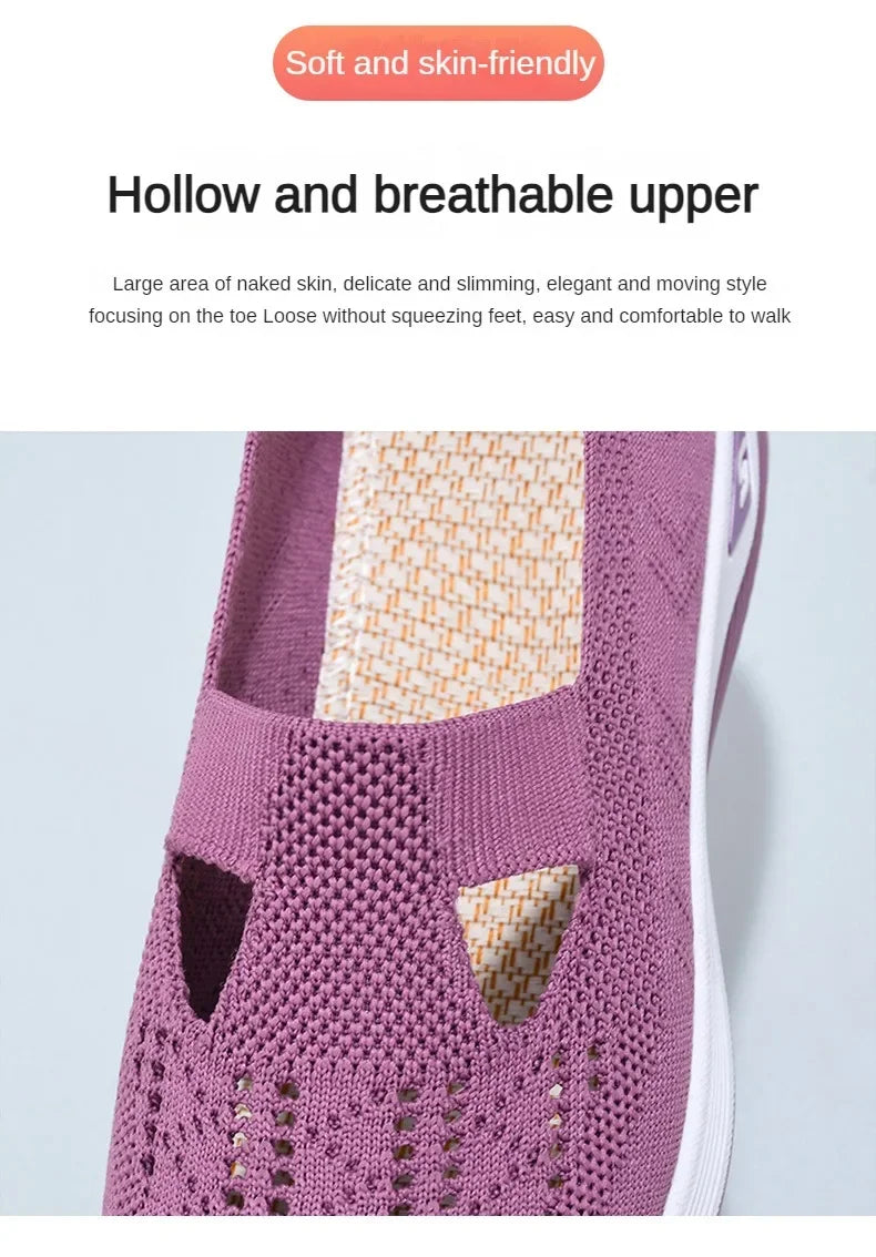 Zapatos de mujer 2025, zapatillas informales de verano, suela gruesa de malla transpirable, asequible, envío gratis