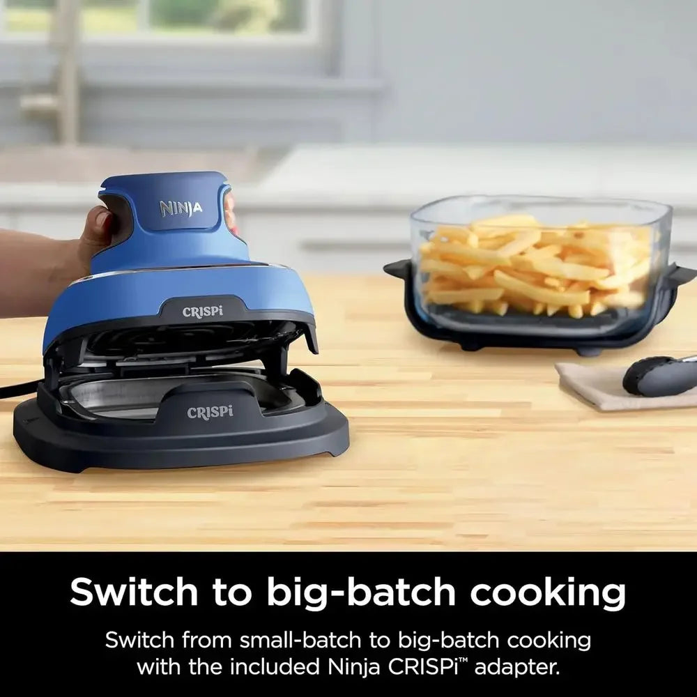 Sistema de Cocina Portátil 5 en 1 con Freidora de Aire de Vidrio, 1500W, Contenedores de 6 Tazas, 4 Cuartos y 2.5 Cuartos, Apto para Microondas, Congelador y Lavavajillas