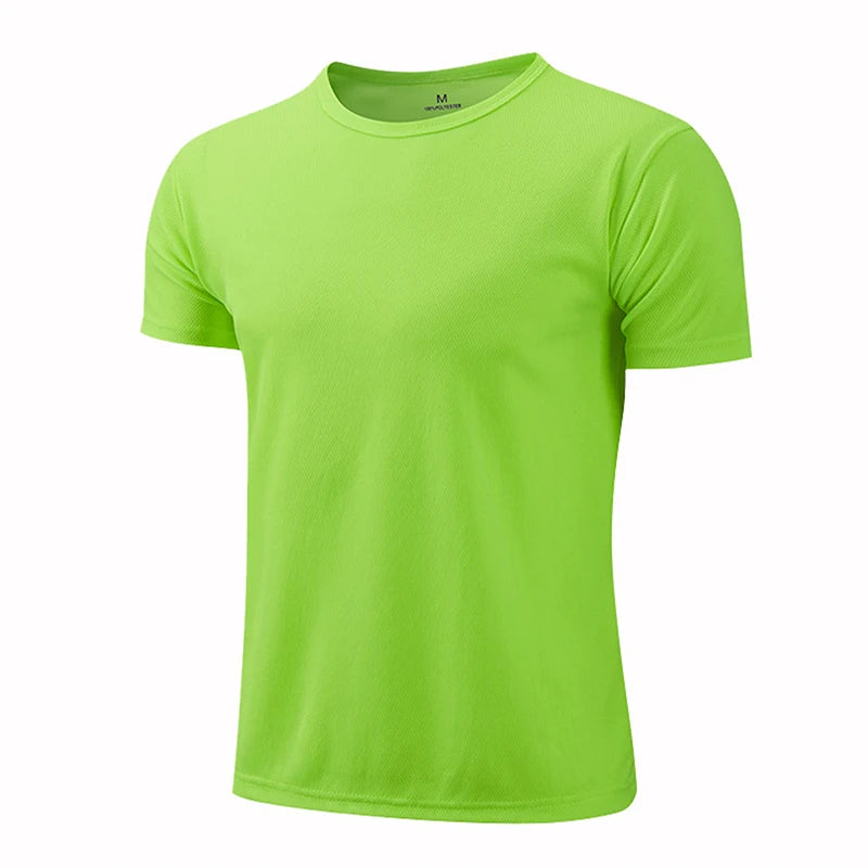 Camiseta deportiva de manga corta de secado rápido para hombre y mujer, camisetas de gimnasio, camiseta de Fitness, camiseta para correr, ropa deportiva transpirable para adolescentes