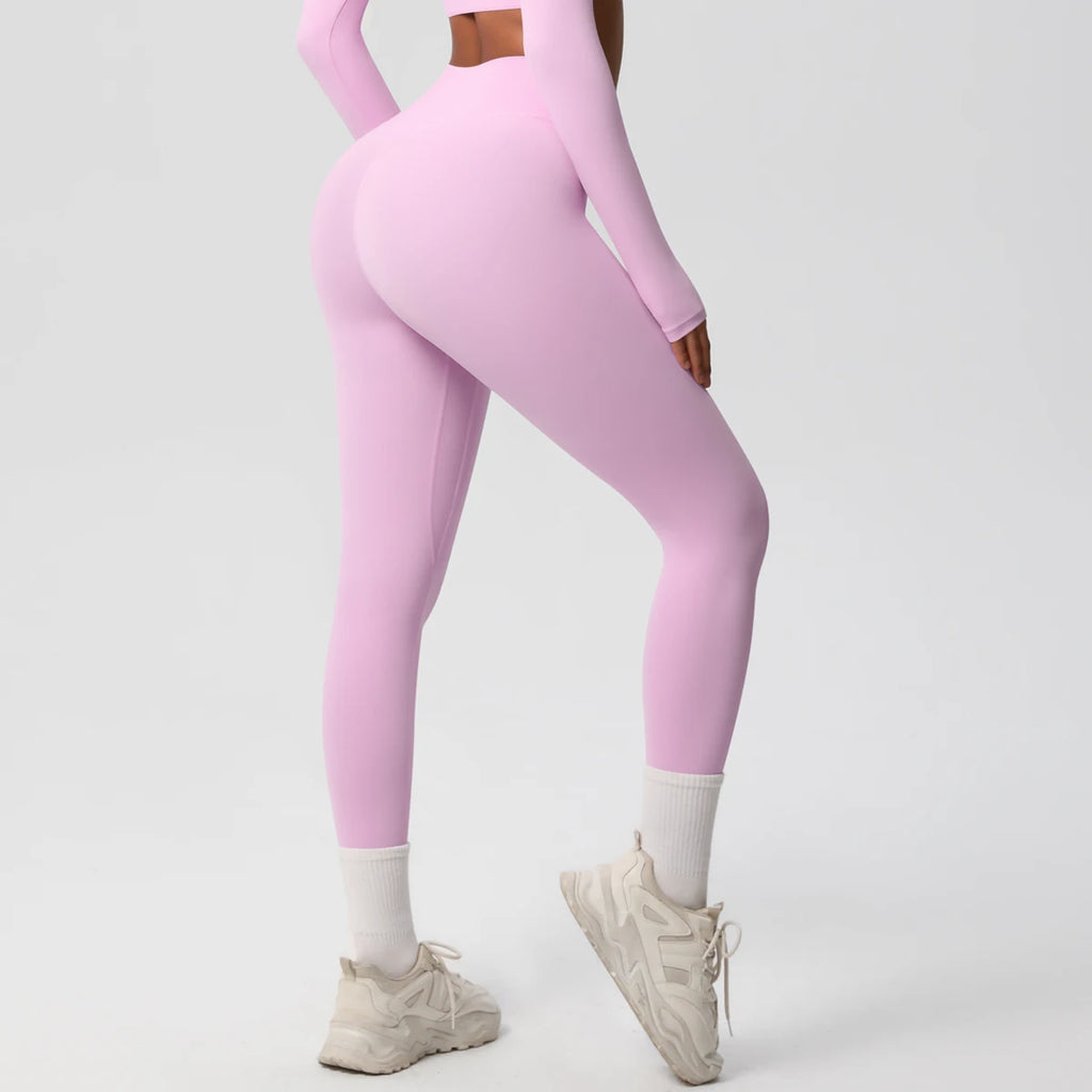 Mallas de Yoga de cintura alta para mujer, mallas con sensación desnuda, Fitness, correr, pantalones de Yoga, mallas ajustadas de gimnasio energético, mallas de entrenamiento informales
