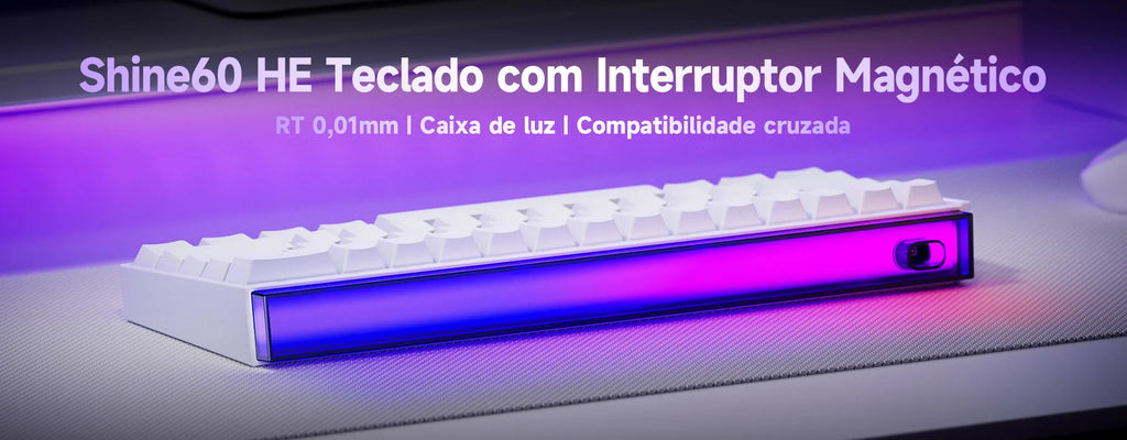 Teclado Veekos Shine60 60% AGRB con Lightbox rt0.01 mm interruptor magnético 8K tipo C con cable e-sports Gaming Teclado mecánico