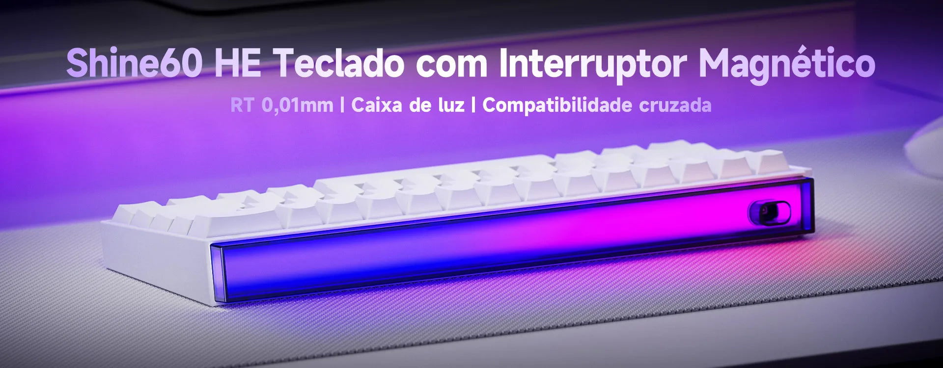Teclado Veekos Shine60 60% AGRB con Lightbox rt0.01 mm interruptor magnético 8K tipo C con cable e-sports Gaming Teclado mecánico