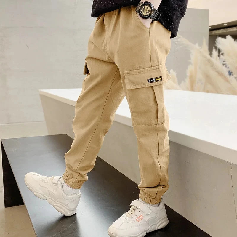 2025 nueva primavera otoño pantalones para niños pantalones casuales de estilo largo para niños de 3 a 12 años pantalones deportivos para niños adolescentes al aire libre