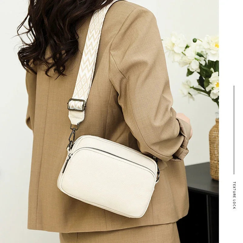 Bolso cruzado para mujer, diseño de moda espacial múltiple, gran capacidad, Material PU, bolso de hombro ligero