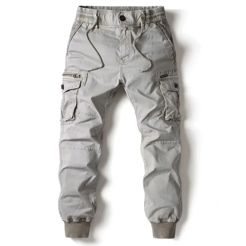 2025 Nueva Primavera Pantalones Cargo de algodón para hombres Ropa Otoño Moda Casual Cintura elástica Calidad Pantalones Tipo Pantalones Cargo Hombres