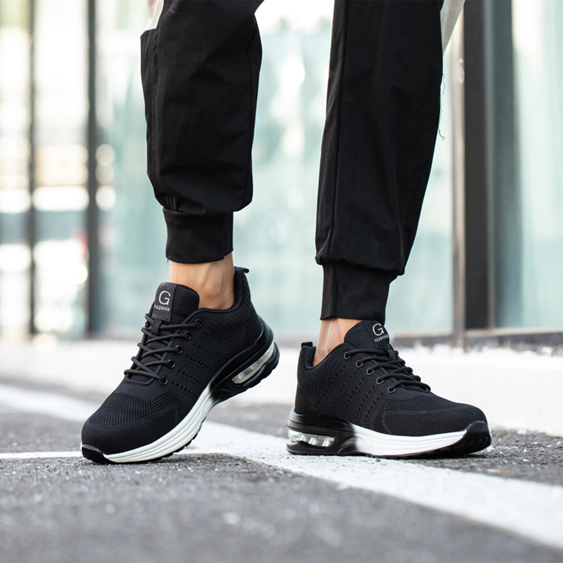 Zapatos de seguridad indestructibles para mujer, zapatos de trabajo con punta de acero antipinchazos, zapatillas ligeras antideslizantes con cojín de aire