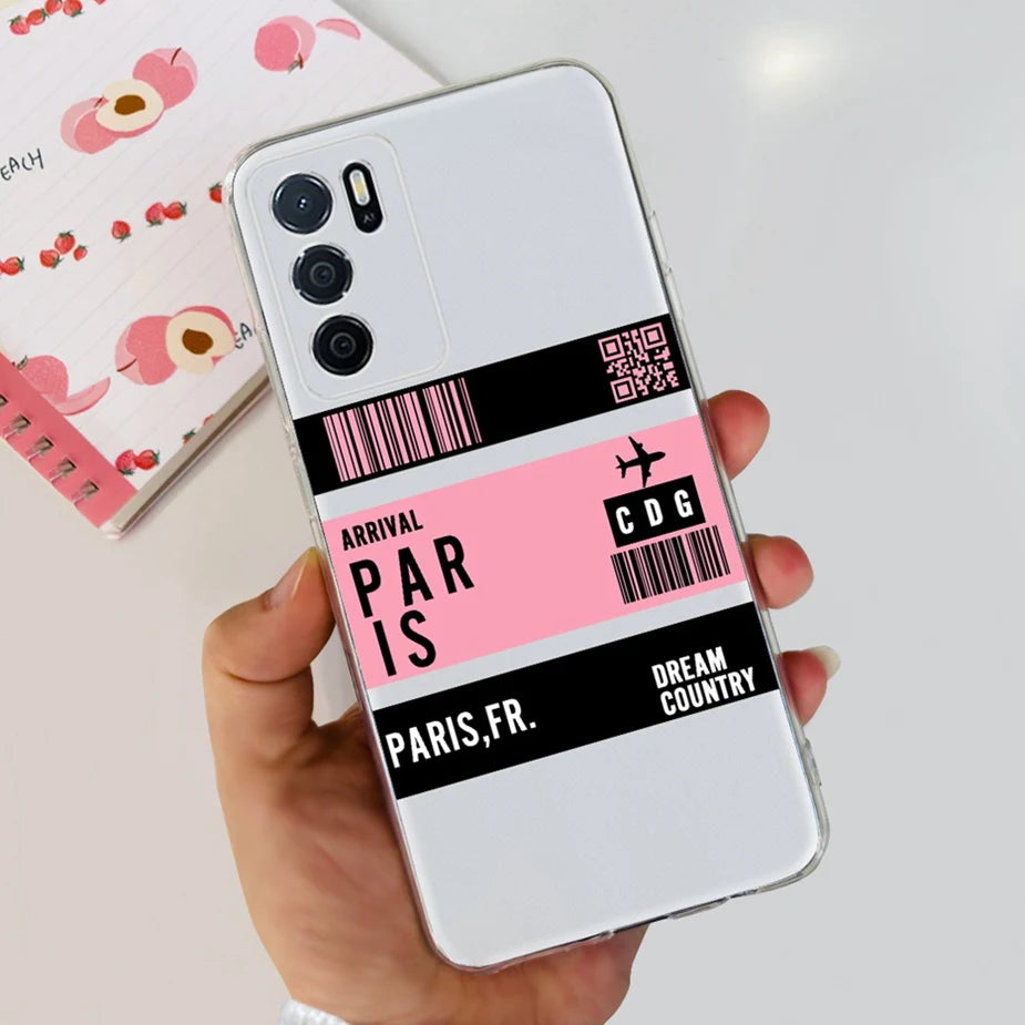 Para Oppo A16 A16s funda elegante pintada contraportada suave funda de teléfono delgada para Oppo A16s OppoA16 s CPH2269 Coque Fundas carcasa de parachoques
