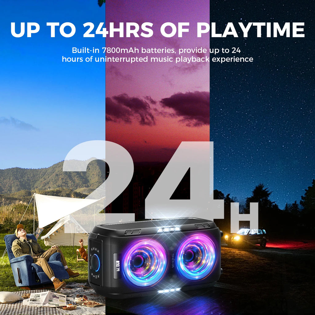 W-KING Altavoz Bluetooth grande PEAK de 250W, el más ruidoso/masif, 120dB/12 graves personalizados, altavoz portátil Boombox de fiesta grande V5.3 inalámbrico