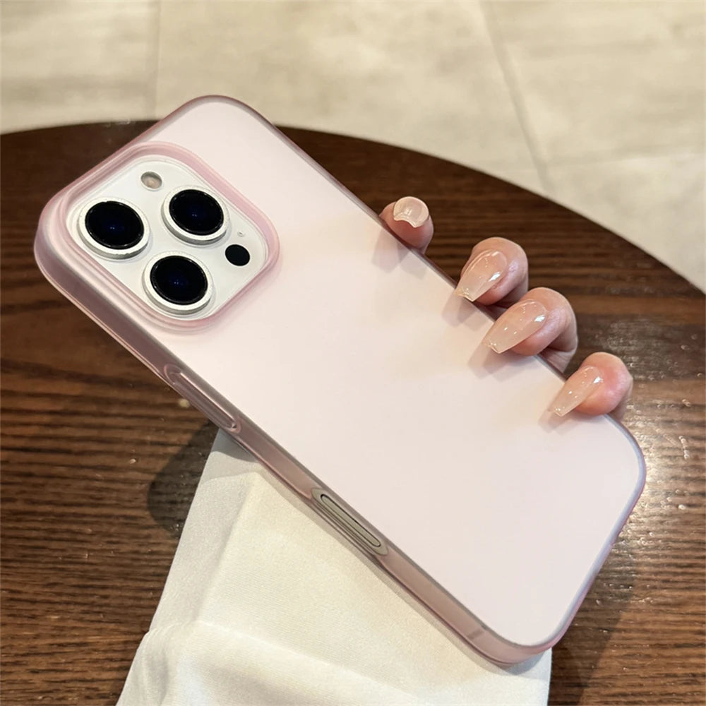 Funda de teléfono transparente mate suave para iPhone 16 15 14 Pro Max Plus 13 12 11 XR XS XsMax 8 cubierta de parachoques de silicona a prueba de golpes