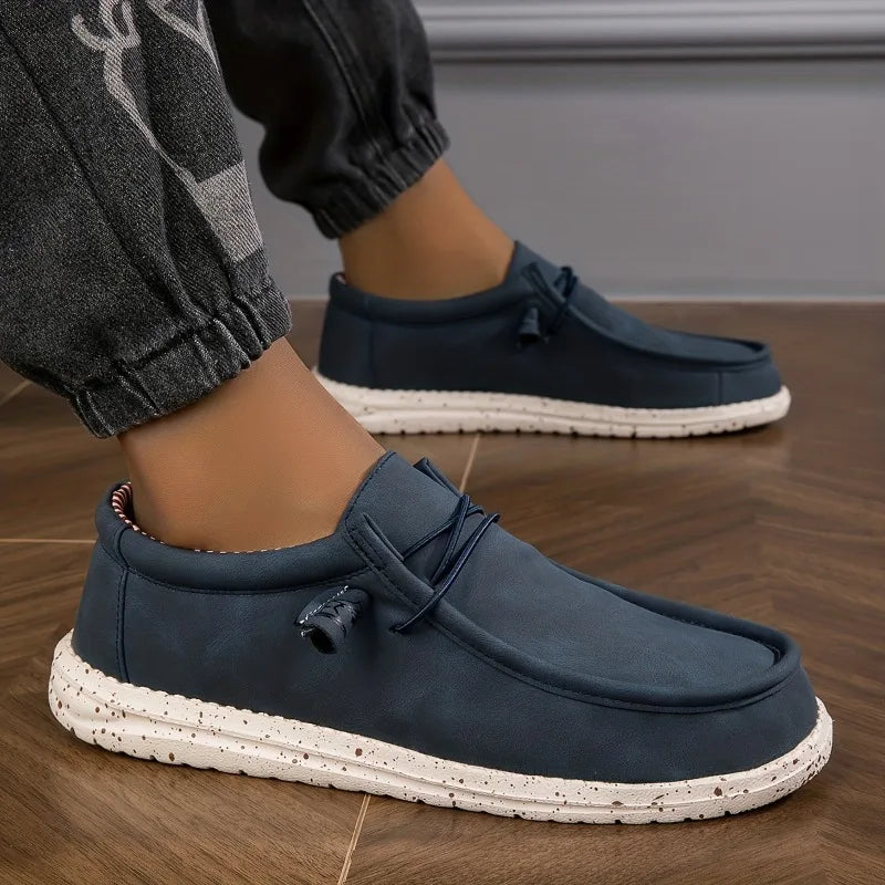 Zapatos de hombre, mocasines, zapatos vulcanizados suaves y cómodos, zapatos planos, zapatos para caminar para hombre, mocasines informales sin cordones, zapatos náuticos para hombre