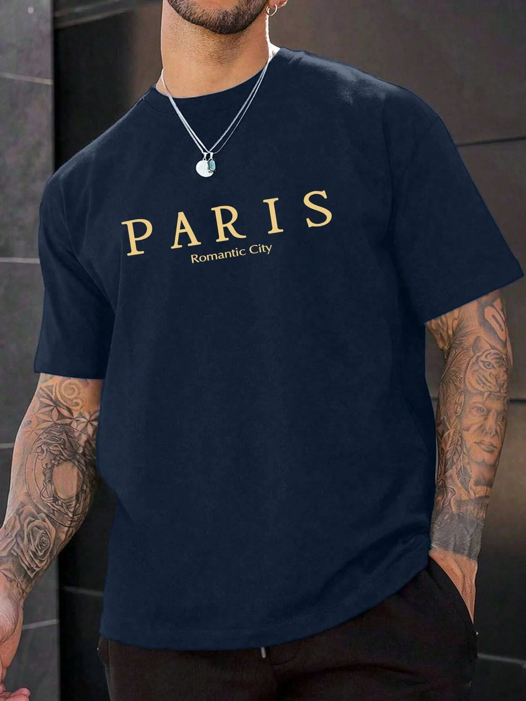 Camisetas con estampado gráfico de letras de ciudad romántica de París, ropa holgada de verano para hombre, camiseta holgada de algodón de gran tamaño, camisetas suaves de calle