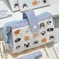 Estuche para lápices Modular con estampado de perro, multicapa, estilo Ins, gran capacidad, ecológico, organizador de papelería para estudiantes y bolsa de maquillaje