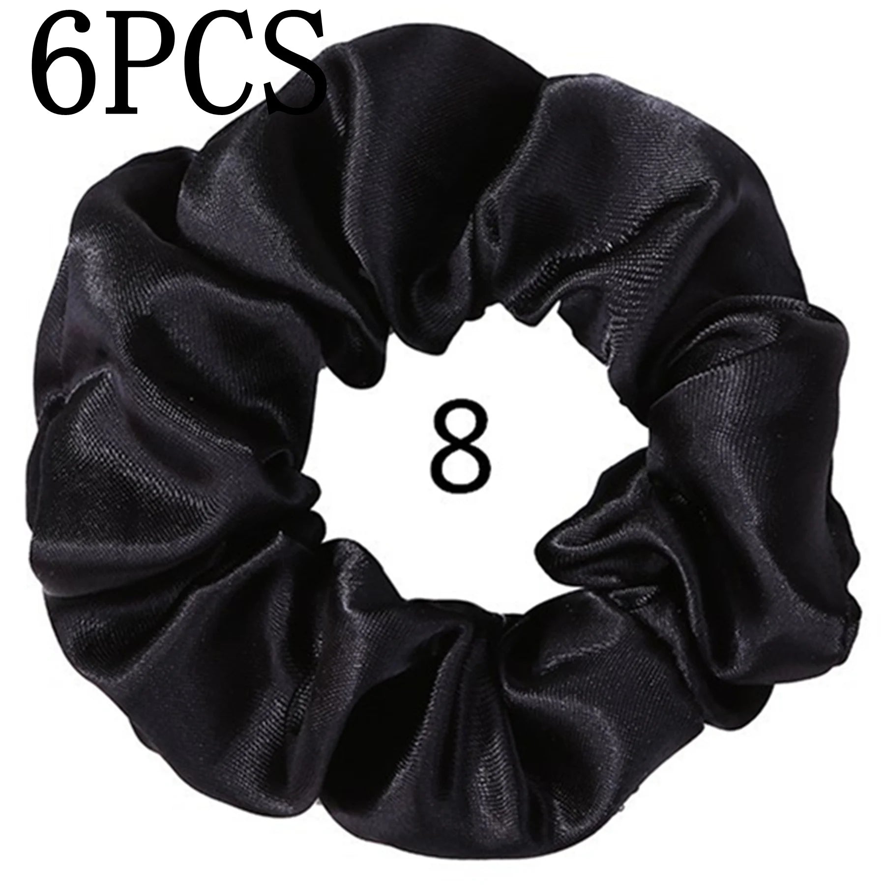 6 unids/lote, bandas para el pelo, lazos, cuerdas, soporte para cola de caballo para mujeres o niñas, accesorios, tocados de satén, Color sólido 100