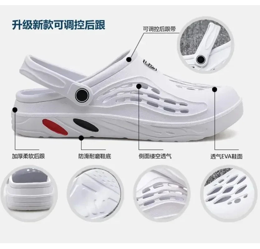 Sandalias al aire libre para hombres y mujeres Zuecos de verano Zapatillas EVA Tallas grandes 47 48 49 Zapatos de jardín para hombres Sandalias de playa Zuecos transpirables