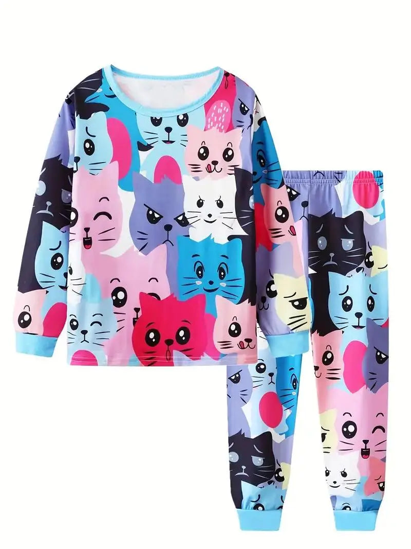 Conjunto de pijama con estampado de dinosaurio para niños, 2 piezas, informal