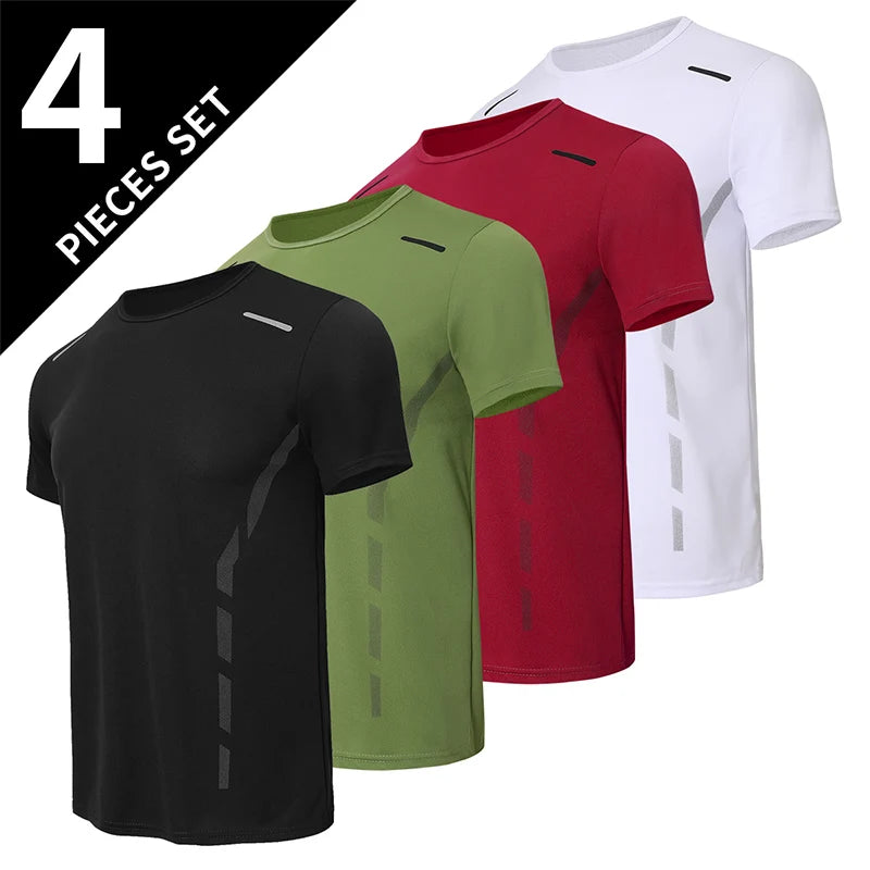 1/4 Uds. Camiseta deportiva de secado rápido de verano para hombre, camiseta holgada y cómoda de manga corta estampada a la moda para adolescentes, camiseta Joker para correr y Fitness