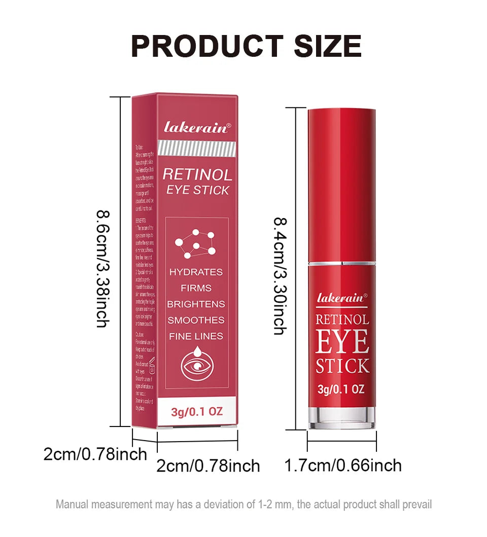 Crema de ojos con Retinol para aclarar las ojeras, reafirmante de la piel, suero de reparación instantánea de ojos en barra para el cuidado de los ojos de las mujeres
