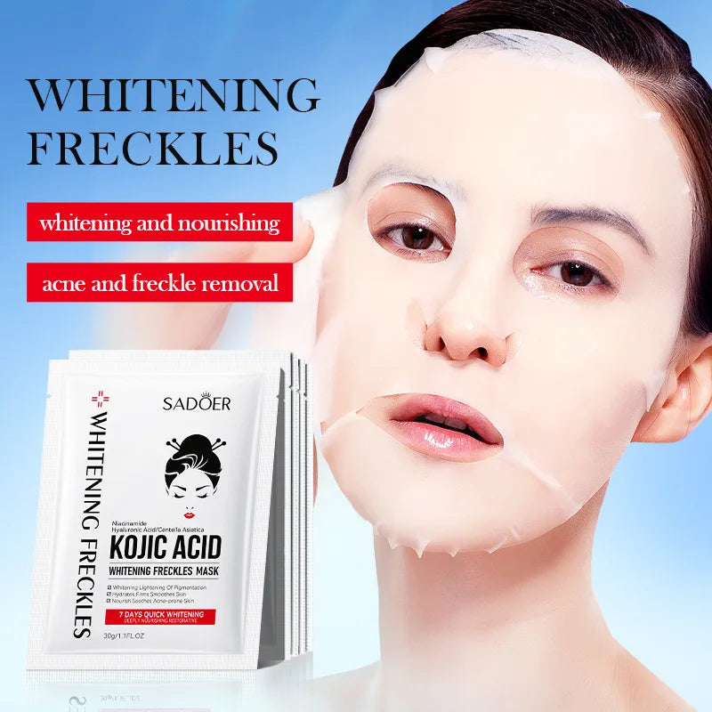 5 uds SADOER mascarilla Facial de ácido kójico hidratante brillo mascarillas faciales mascarilla de hoja belleza productos para el cuidado de la piel