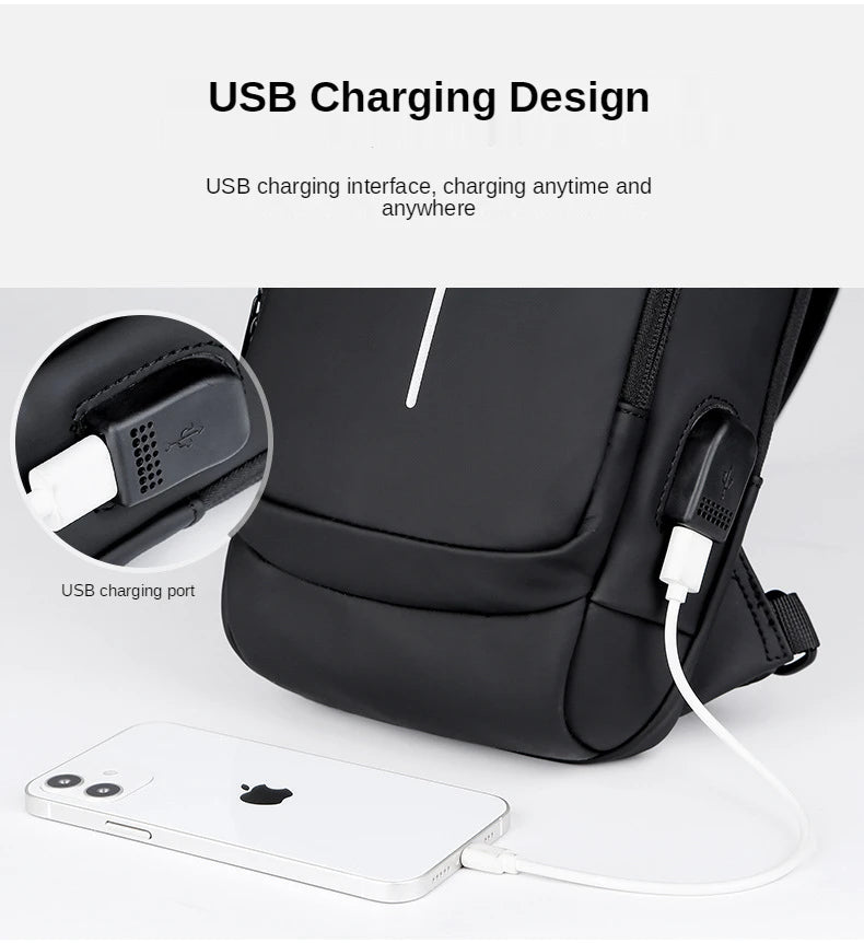 Bolso cruzado de cuero PU para hombre, bandolera clásica antirrobo, bolso de pecho multifuncional, nueva marca de diseñador