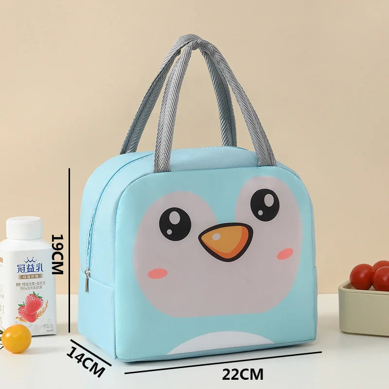 Bolsas de almuerzo térmicas de animales de dibujos animados para niños con envío gratis, bolsas aislantes de almacenamiento para niños y niñas, fiambrera Banto