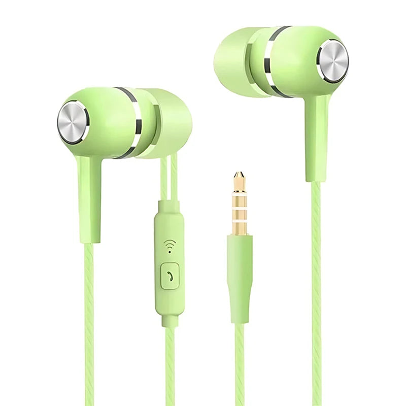 Auriculares intrauditivos con cable de 3,5mm, auriculares HIFI de graves pesados, Monitor deportivo, auriculares estéreo para música y videojuegos con micrófono