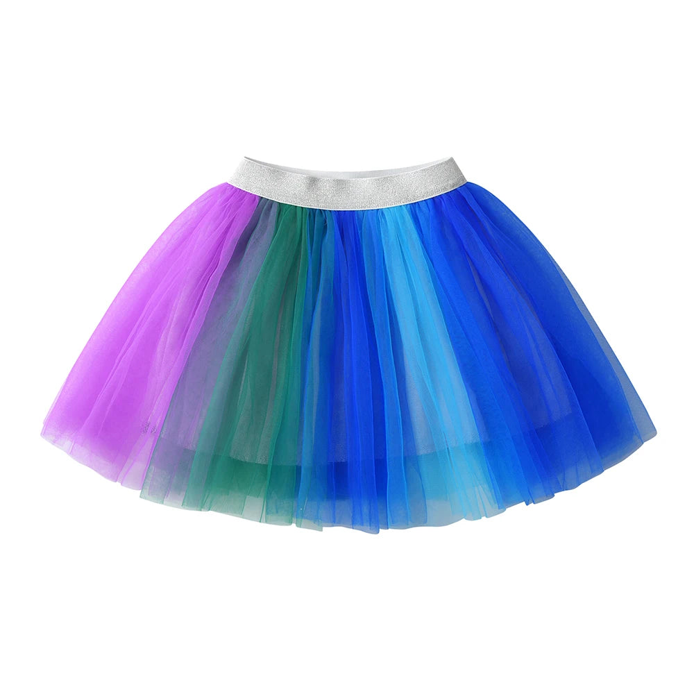 DXTON, falda tutú de baile para niñas, gasa colorida, empalme, Ropa de baile para niños, petiskirt de tul, minifalda para niños pequeños, ropa