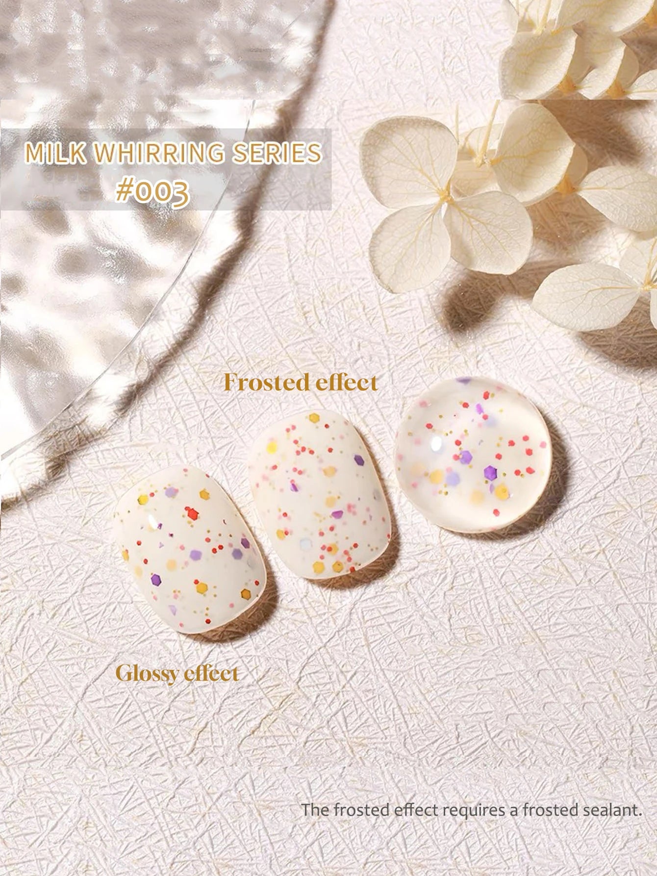 Esmalte de Uñas en Gel MIANEL Colorful Rock Slice, Amarillo Lechoso-Blanco Brillante, Crema Blanca, Efecto Leche Huhu Dopamina, 12ml, 1-6 Unidades