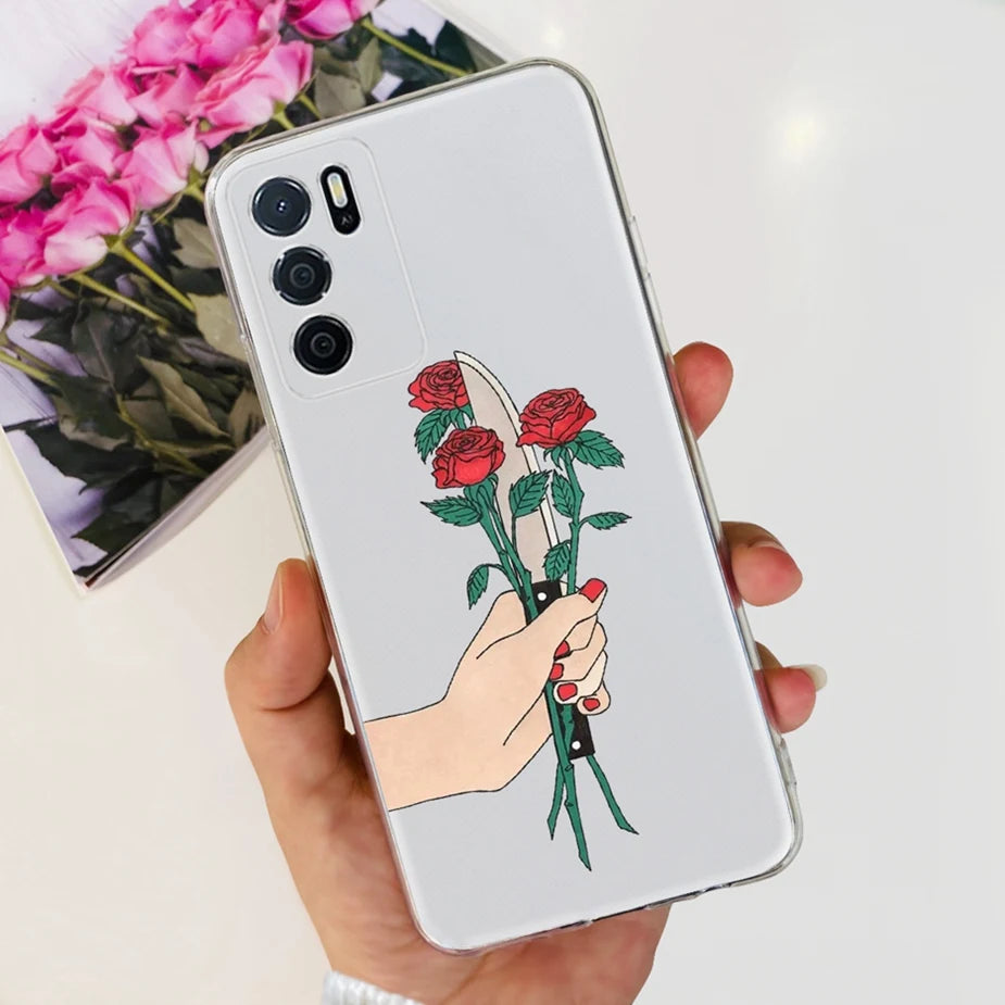 Para Oppo A16 A16s funda elegante pintada contraportada suave funda de teléfono delgada para Oppo A16s OppoA16 s CPH2269 Coque Fundas carcasa de parachoques