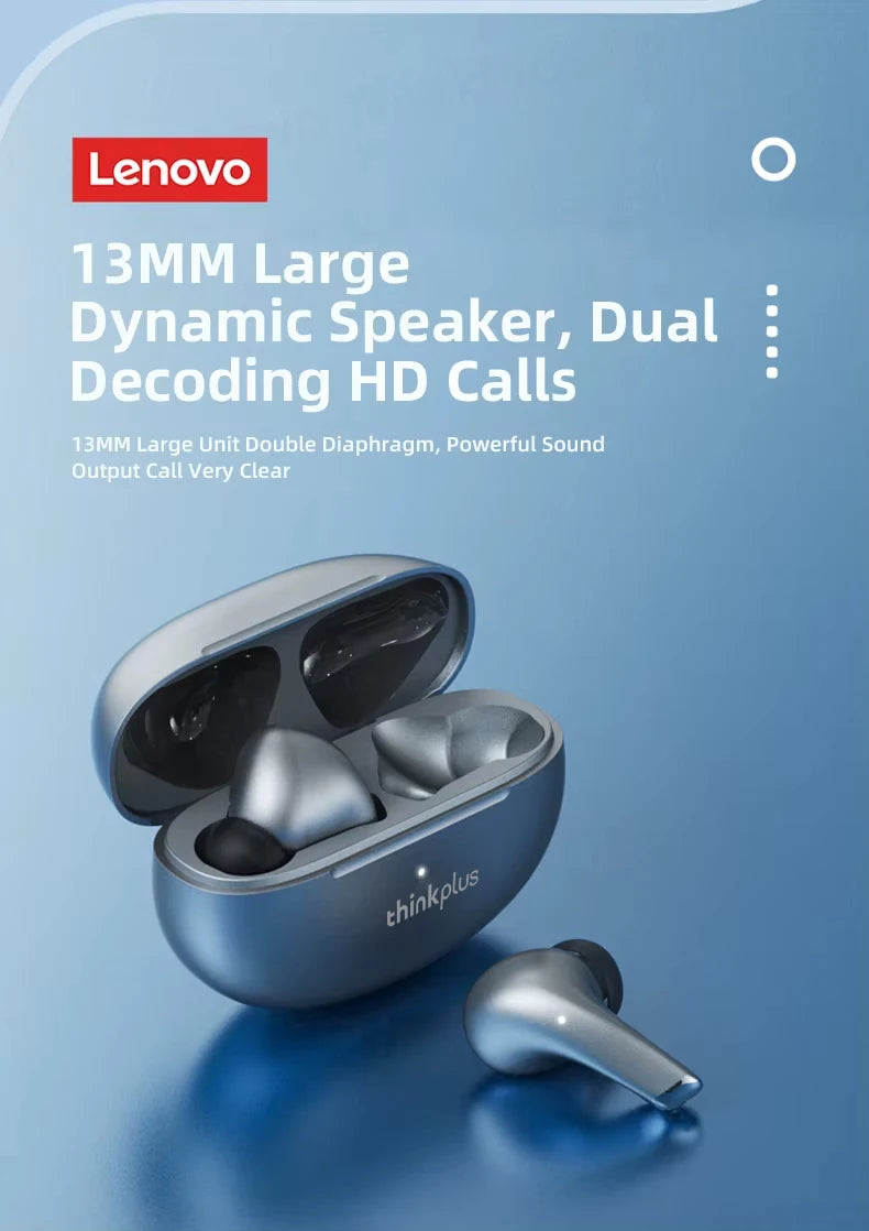 Choice Lenovo LP5 auriculares inalámbricos con Bluetooth, auriculares de música HiFi, Auriculares deportivos impermeables con micrófono, auriculares de negocios