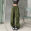 New In Women's Sweatpants Casual Matching Wide Leg Pant Chic Sportswear Loose Cargo Pants Drawstring Joggers Baggy Streetwear