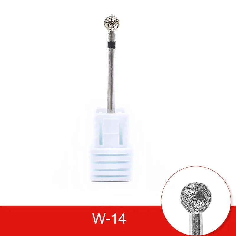 Brocas de cerámica para uñas de diamante, fresa para manicura, limas rotativas para cutículas izquierda y derecha, herramientas de accesorios para uñas DIY