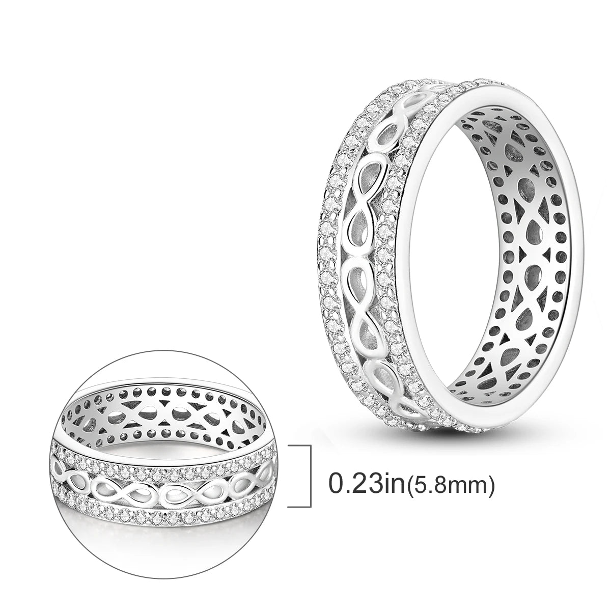 Anillo de plata 925 con diseño Original de luciérnaga y amor infinito, anillos de dedo de circón para mujer, regalo de joyería de boda de alta calidad