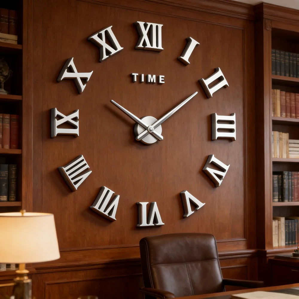 Reloj de pared grande 3D, relojes de pared clásicos luminosos, reloj Digital DIY, relojes de pared, pegatinas, reloj silencioso para el hogar, mesa de salón