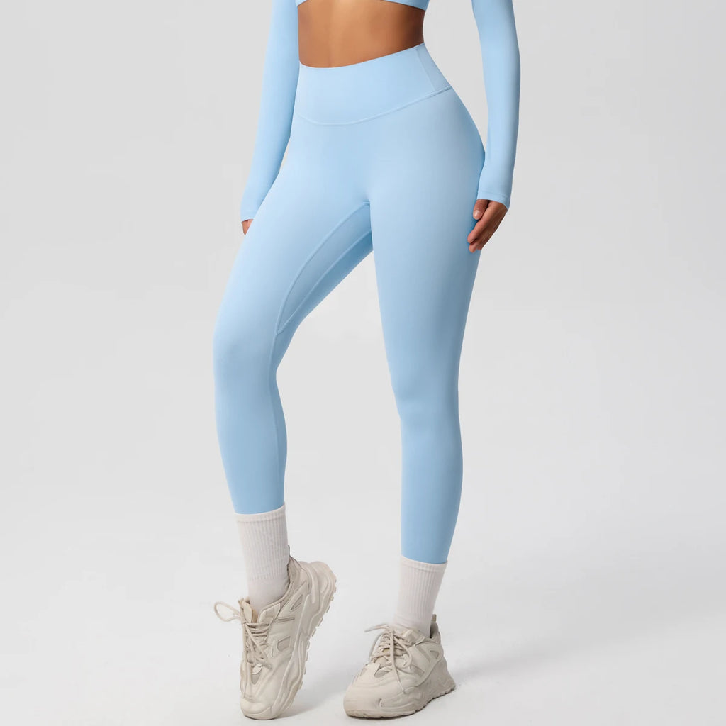 Mallas de Yoga de cintura alta para mujer, mallas con sensación desnuda, Fitness, correr, pantalones de Yoga, mallas ajustadas de gimnasio energético, mallas de entrenamiento informales