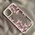 Funda de teléfono con flor de Magnolia rosa para iPhone 17 16 15 14 11 13 12 Pro Max 7or 8 SE 17Air Plum Blossom, cubierta dura transparente a prueba de golpes