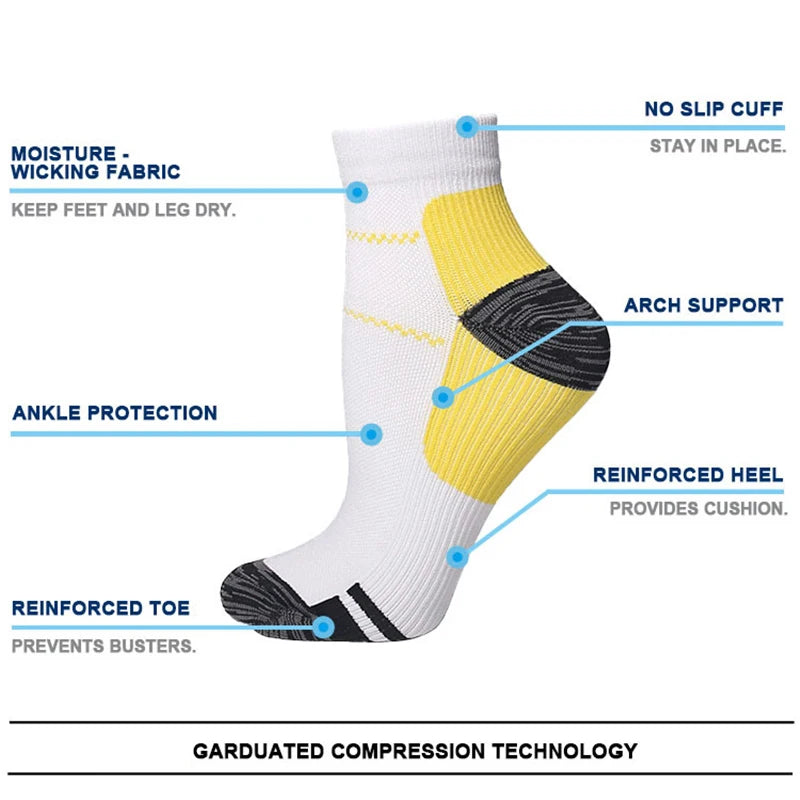 1 par de calcetines para fascitis plantar con soporte para el arco para hombres y mujeres, los mejores calcetines de compresión para el tobillo para aliviar el dolor en el pie y el talón,