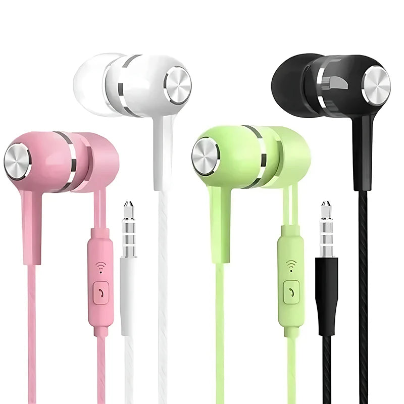 Auriculares intrauditivos con cable de 3,5mm, auriculares HIFI de graves pesados, Monitor deportivo, auriculares estéreo para música y videojuegos con micrófono