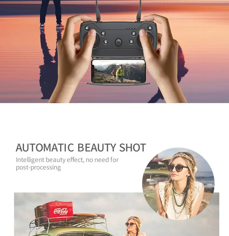Dron plegable inteligente E88 Pro, compatible con conmutación de cámara simple/doble, calidad de imagen de 4K + disparo gran angular, WiFiDirect Real-Tim