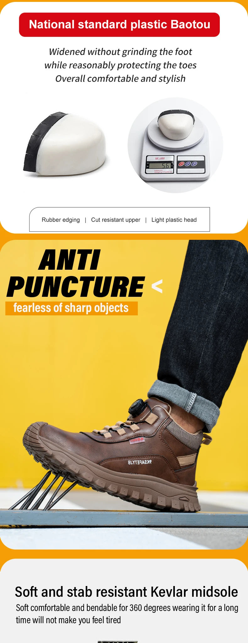 Zapatos de seguridad para el trabajo con aislamiento de 6KV, botas de trabajo impermeables antideslizantes para hombres y mujeres, botas de seguridad con protección de botón giratorio, talla 47 48