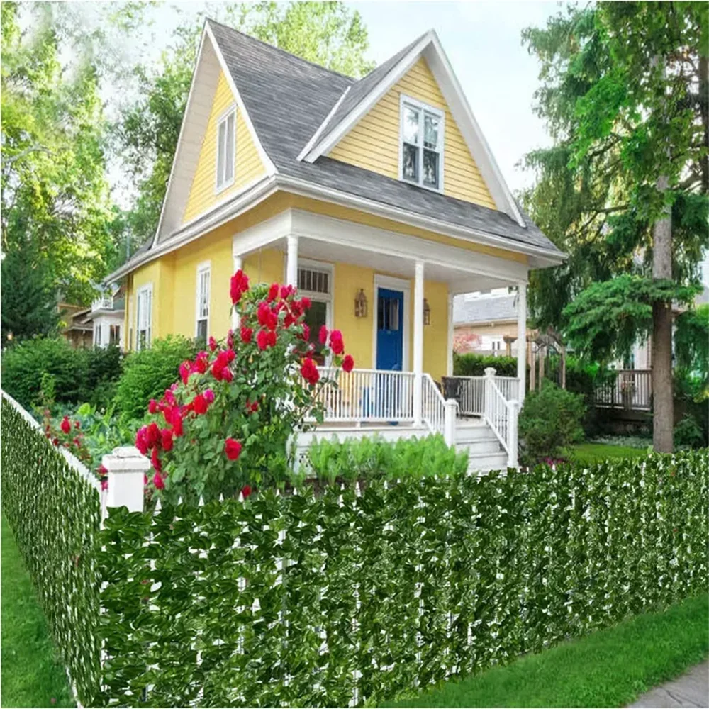 Paneles de valla de hojas verdes con seto de hiedra Artificial, pantalla de valla de privacidad falsa para decoración de hogar, jardín y balcón al aire libre